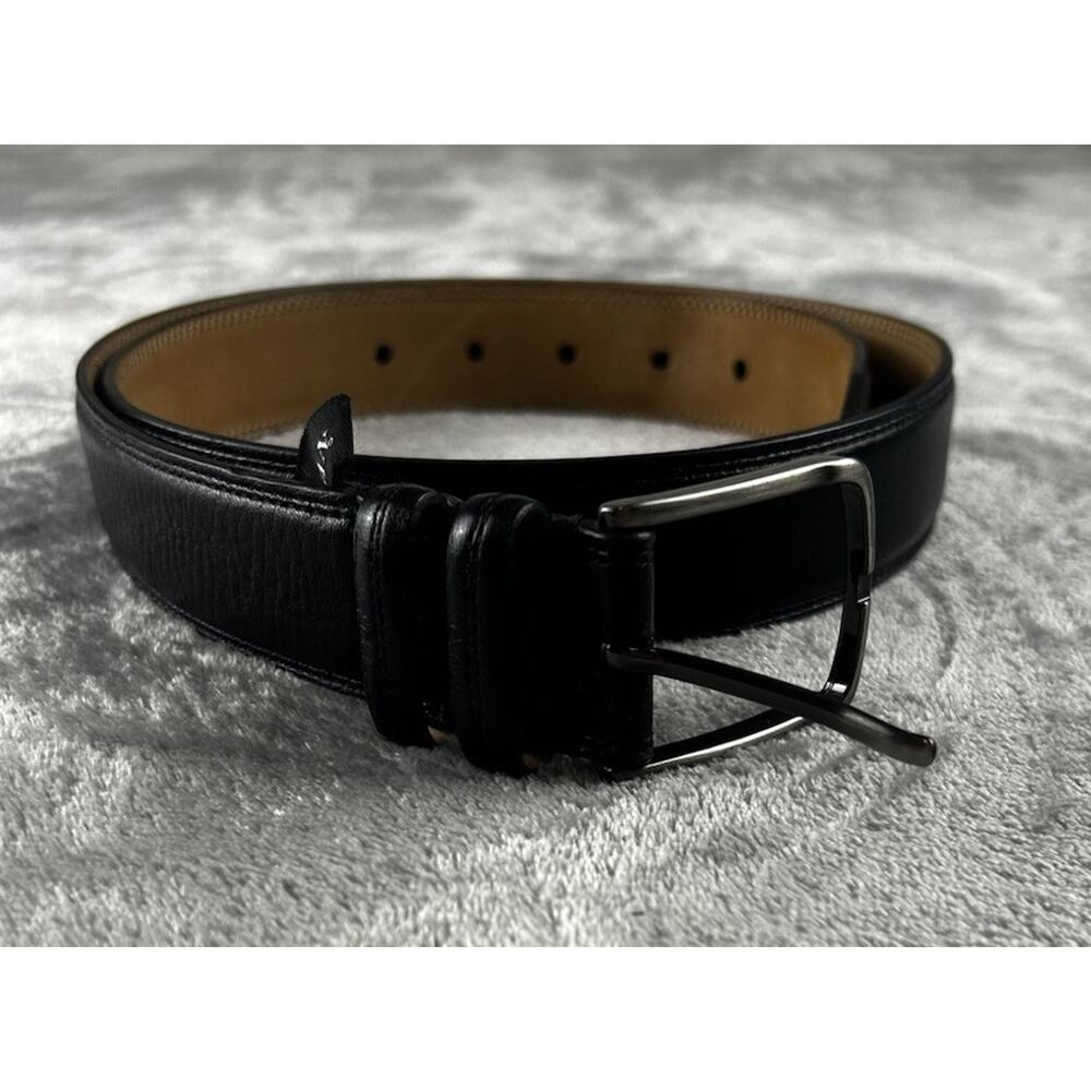 Mezlan Black Leather Belt Made in Spain 9851/35 Size 34 Career Classic Business